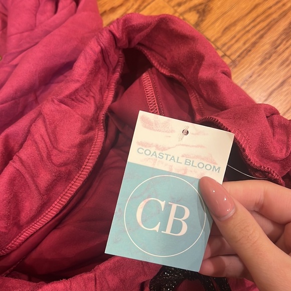 NWT Coastal Bloom Woman’s Fushia Suede Soul Italian Joggers - Picture 5 of 7